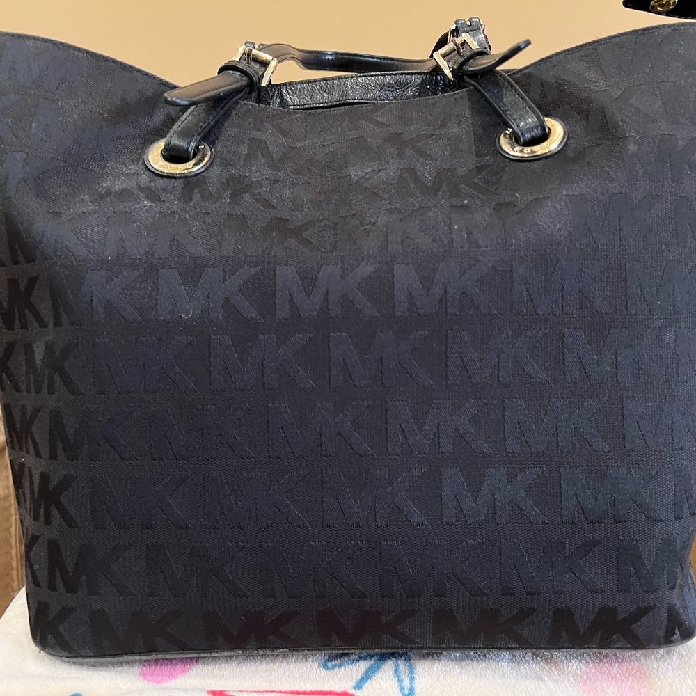 Michael Kors Large Black Canvas Tote